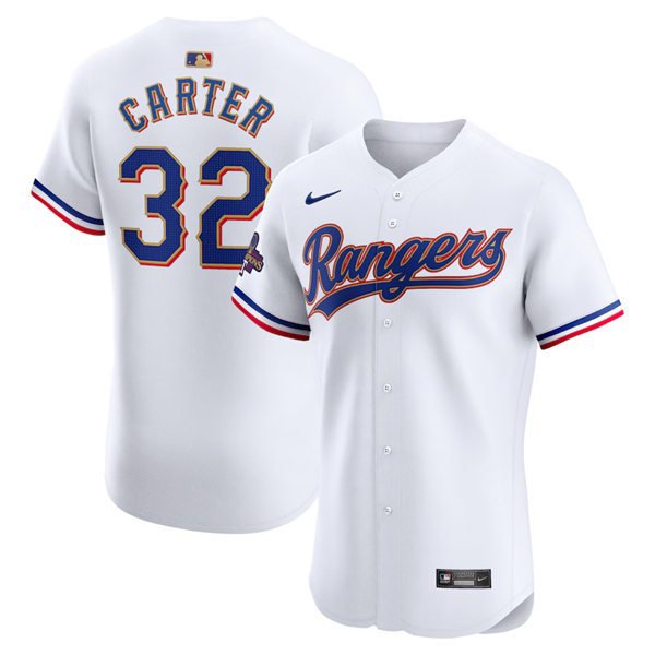 men's & youth Activewear Baseball Uniform 32 Evan Carter Jerseys White 2024 Gold Collection Shirt