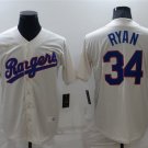 men's & youth Activewear Baseball Uniform 34 Nolan Ryan Jerseys Cream Cooperstown Collection Shirt