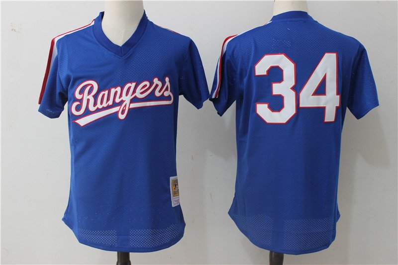 men's & youth Activewear Baseball Uniform 34 Nolan Ryan Jerseys M&N Royal 1989 Cooperstown Shirt