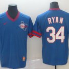 men's & youth Activewear Baseball Uniform 34 Nolan Ryan Jerseys Royal Cooperstown Pullover Shirt