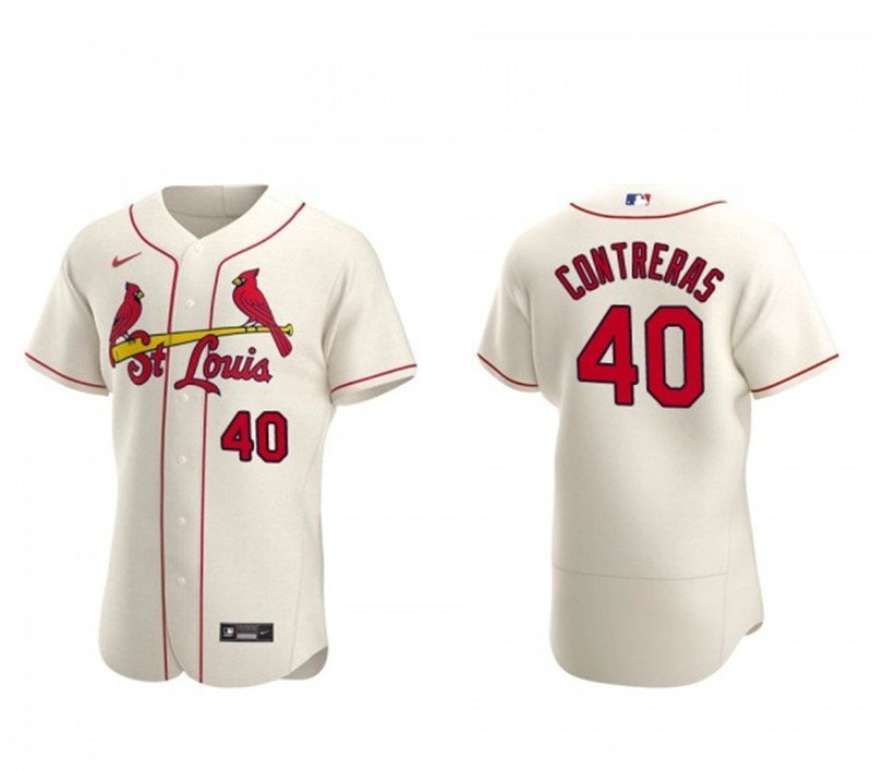 men's & youth Activewear Baseball Uniform 40 Willson Contreras Jerseys Cream Alternate Elite Shirt