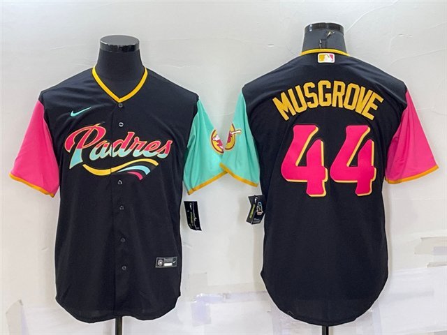 men's & youth Activewear Baseball Uniform 44 Joe Musgrove Jerseys Black 2022 City Connect Shirt