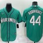 men's & youth Activewear Baseball Uniform 44 Julio Rodr&Atilde;&shy;guez Jerseys Aqua Alternate Player Shirt