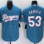 men's & youth Activewear Baseball Uniform 53 Adolis Garcia Jerseys Light Blue Alternate Player Shirt