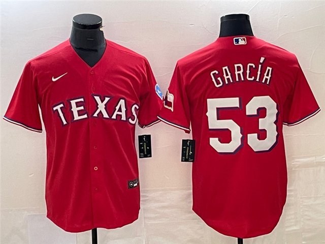 men's & youth Activewear Baseball Uniform 53 Adolis Garcia Jerseys Red Alternate Player Game Shirt