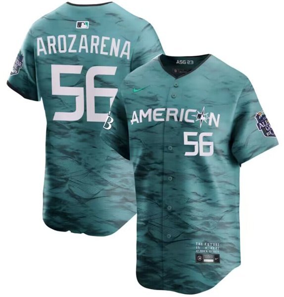 men's & youth Activewear Baseball Uniform 56 Randy Arozarena Jerseys Teal 2023 All-Star Game Shirt