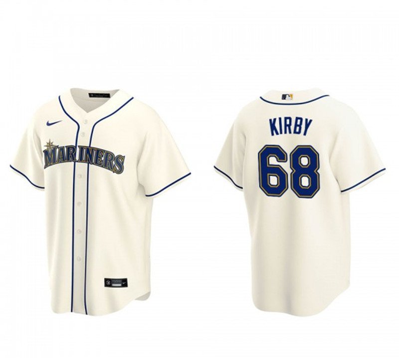 men's & youth Activewear Baseball Uniform 68 George Kirby Jerseys Cream Alternate Player Game Shirt