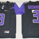 men's & youth Activewear Football Uniform #3 Jake Browning Jerseys Black WA Huskies College Shirt