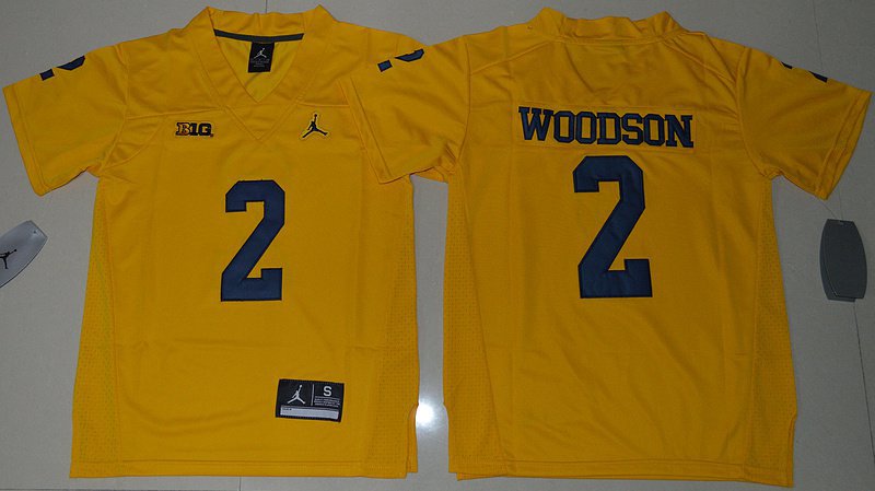men's & youth Football Wolverines Uniform #2 Charles Woodson Jerseys College Gold Limited Shirts