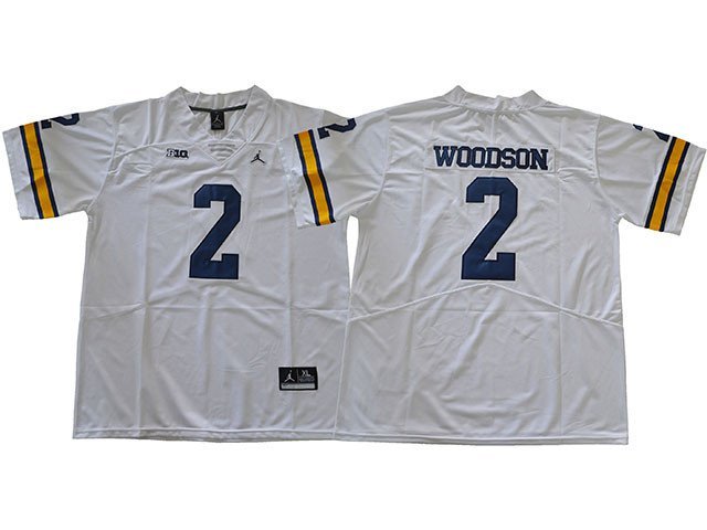 men's & youth Football Wolverines Uniform #2 Charles Woodson Jerseys College White Limited Shirts