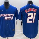 men's & youth Puerto Rico Uniform 21 Roberto Clemente Jerseys Blue 2023 World Baseball Classic Shirt