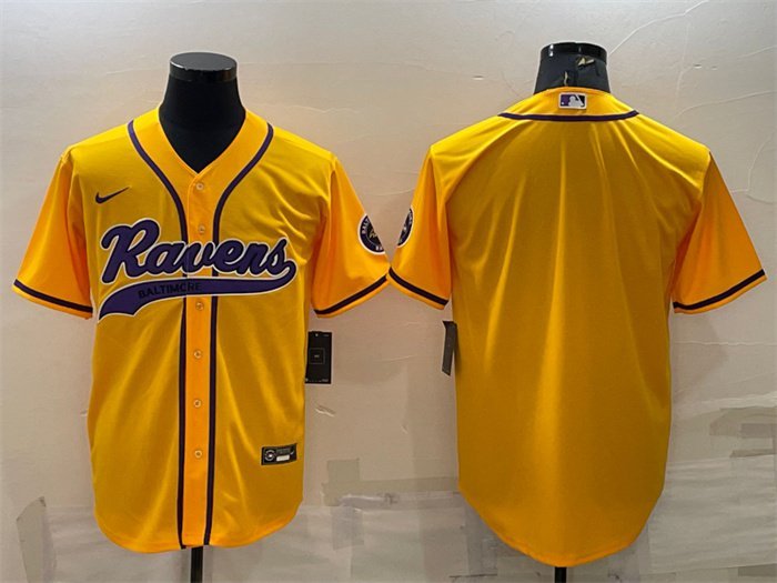 men's Activewear Football Baltimore Ravens Uniform Blank Jerseys Yellow Baseball CoolBase Shirt