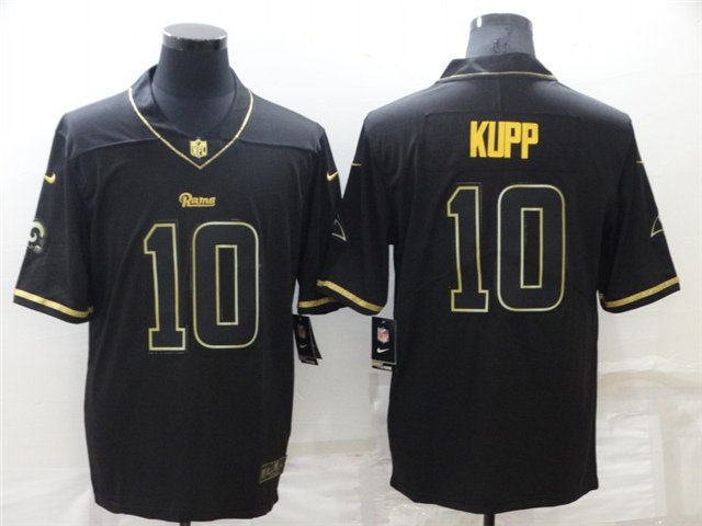 men's Activewear Football LA Rams Uniform #10 Cooper Kupp Jerseys Black Golded Edition Limited Shirt