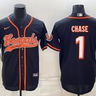 men's Activewear Football Uniform #1 Ja'Marr Chase Jerseys Black Baseball CoolBase Shirt