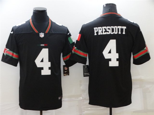 men's Activewear Football Uniform #4 Dak Prescott Jerseys Black Mexico Limited Shirt