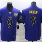 men's Activewear Football Uniform #9 Justin Tucker Jerseys Purple Golden 25th Season Limited Shirt