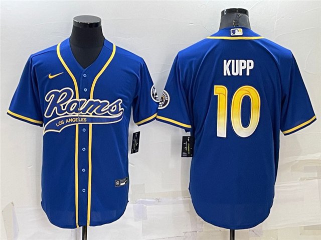 men's Activewear Football Uniform #10 Cooper Kupp Jerseys Royal Baseball CoolBase Shirt