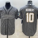men's Activewear Football Uniform #10 Justin Herbert Jerseys Grey Gridiron Baseball CoolBase Shirt