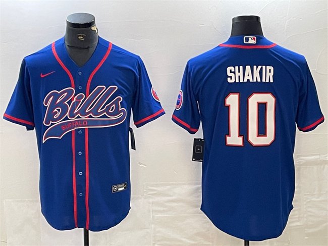 men's Activewear Football Uniform #10 Khalil Shakir Jerseys Blue Baseball CoolBase Shirt