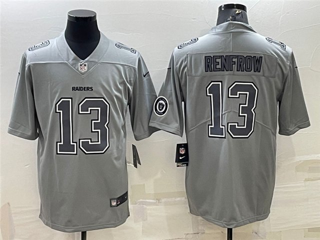 men's Activewear Football Uniform #13 Hunter Renfrow Jerseys Gray Atmosphere Fashion Limited Shirt