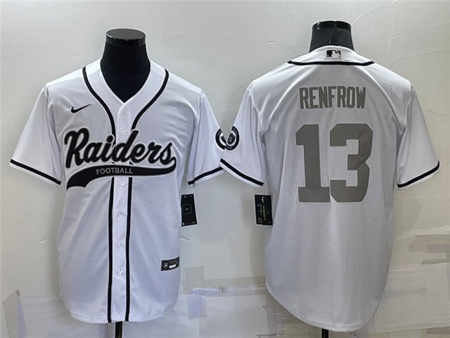 men's Activewear Football Uniform #13 Hunter Renfrow Jerseys White Silver Baseball CoolBase Shirt
