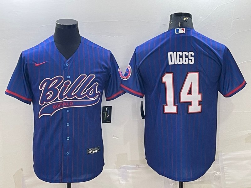 men's Activewear Football Uniform #14 Stefon Diggs Jerseys Royal Baseball CoolBase Shirt