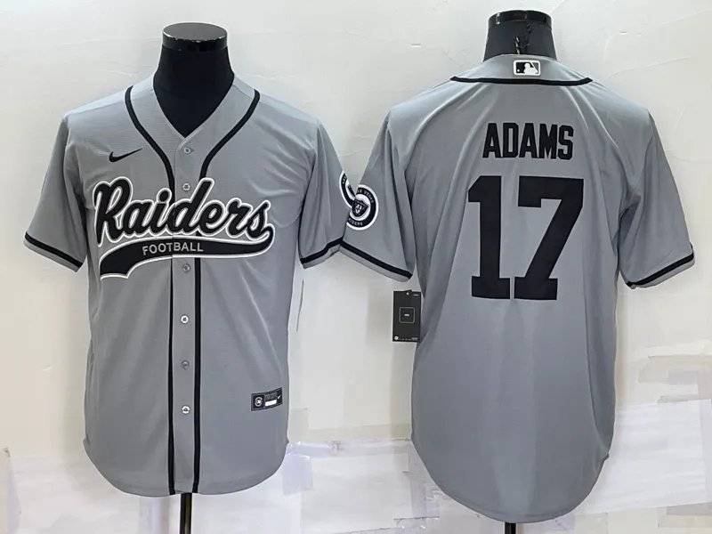 men's Activewear Football Uniform #17 Davante Adams Jerseys Gray Baseball CoolBase Shirt