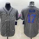men's Activewear Football Uniform #17 Josh Allen Jerseys Gray Baseball CoolBase Shirt