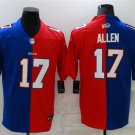 men's Activewear Football Uniform #17 Josh Allen Jerseys Split Blue