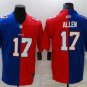 men's Activewear Football Uniform #17 Josh Allen Jerseys Split Blue
