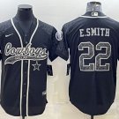men's Activewear Football Uniform #22 Emmitt Smith Jerseys Black RFLCTV Baseball CoolBase Shirt