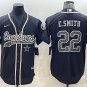 men's Activewear Football Uniform #22 Emmitt Smith Jerseys Black RFLCTV Baseball CoolBase Shirt