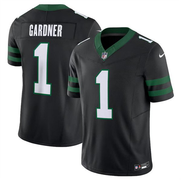 Jets Sauce Gardner Black 2023 F.U.S.E. Vapor Stitched Football Jersey