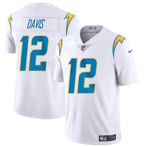 Los Angeles Chargers Derius Davis White 2024 Vapor Limited Football Jersey