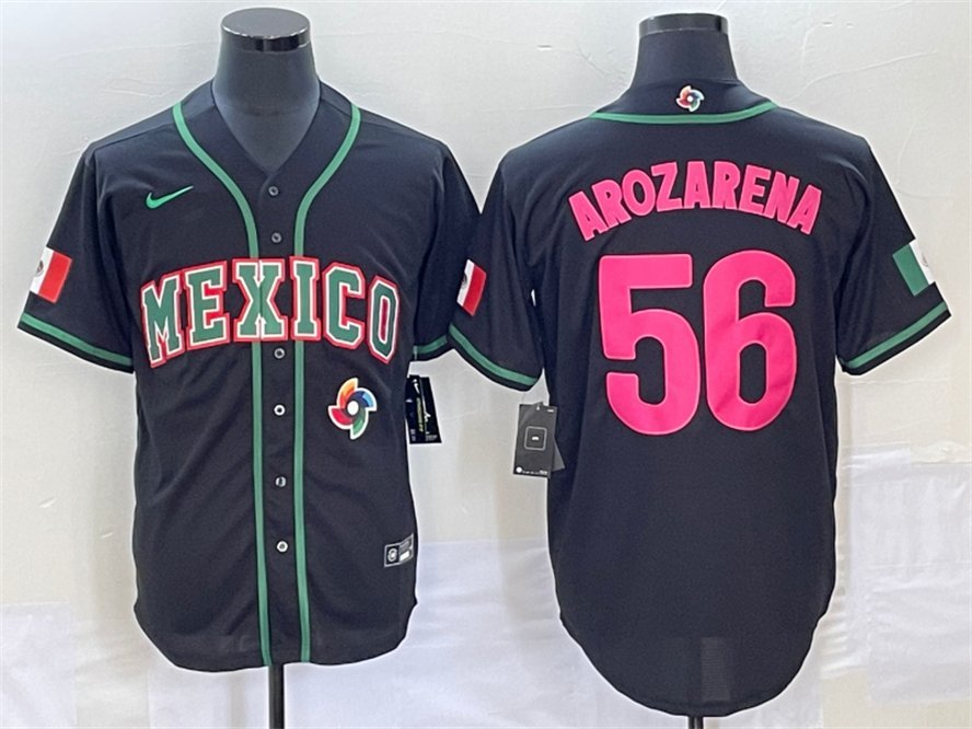 Mexico Rays Randy Arozarena 2023 Black Pink World Classic Jersey
