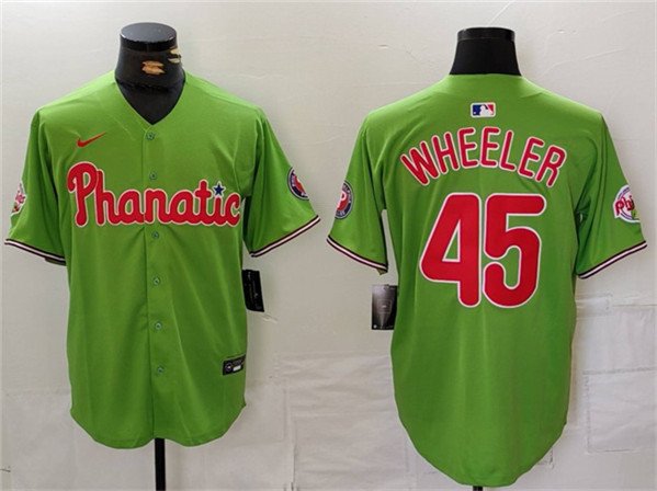 Philadelphia Phillies Zack Wheeler Green With Patch Stitched Jersey