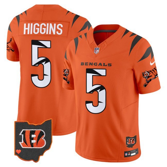 Cincinnati Bengals Tee Higgins Orange F.U.S.E. Special Vapor Football Jersey