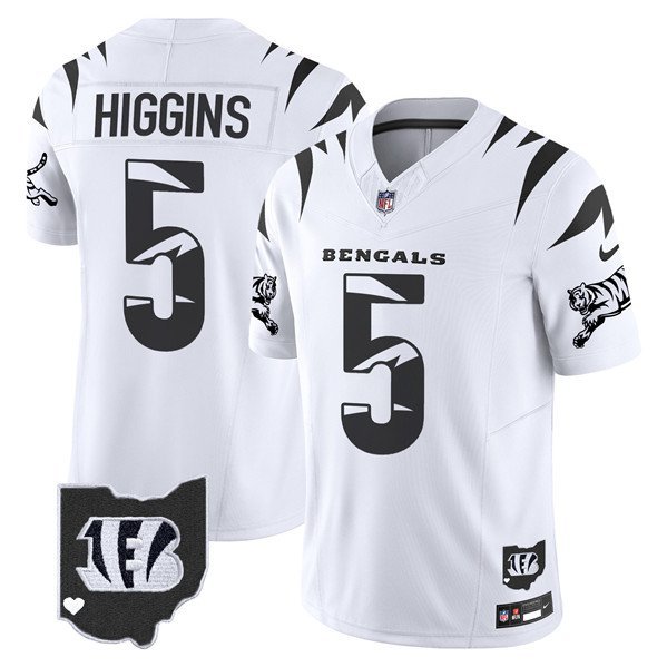 Cincinnati Bengals Tee Higgins White 2024 F.U.S.E. Special Vapor Football Jersey