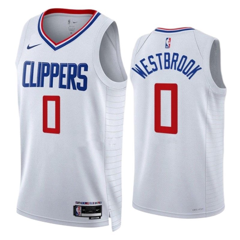 Men & Youth #0 Russell Westbrook LA Clippers Association Edition White Jersey