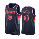 Men & Youth #0 Tyrese Maxey Philadelphia 76ers 75th Diamond Anniversary City Edition Navy Jersey