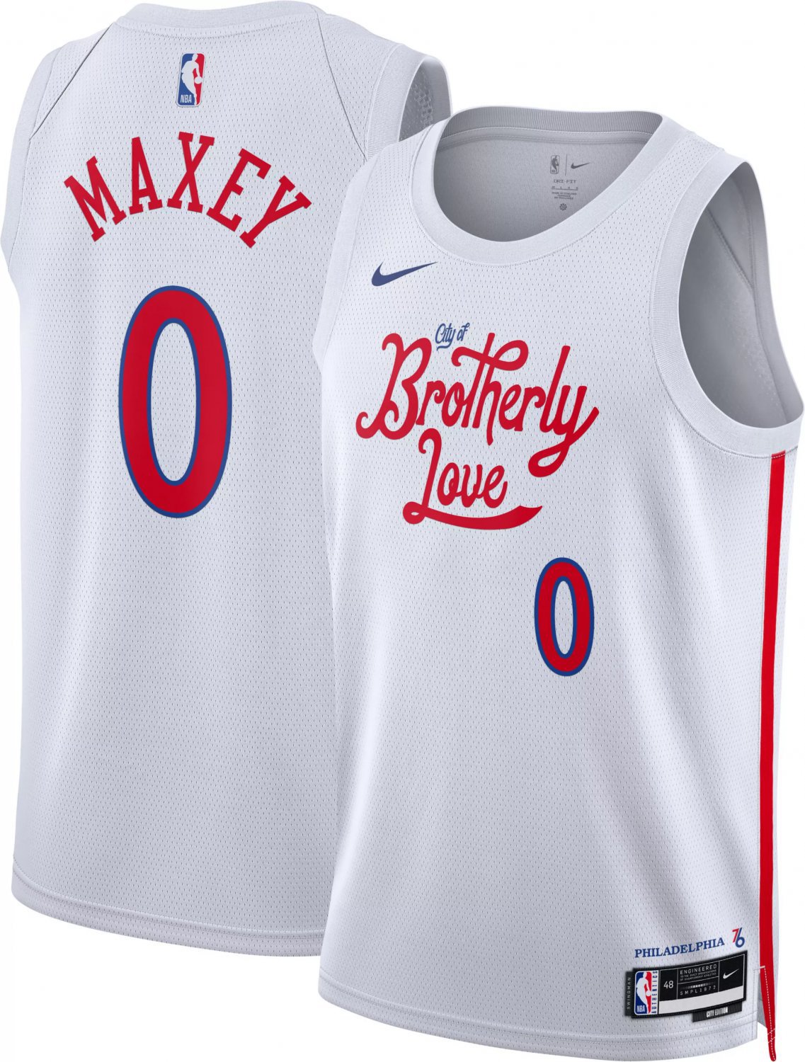 Men & Youth #0 Tyrese Maxey Philadelphia 76ers 2022-23 City Edition White Jersey