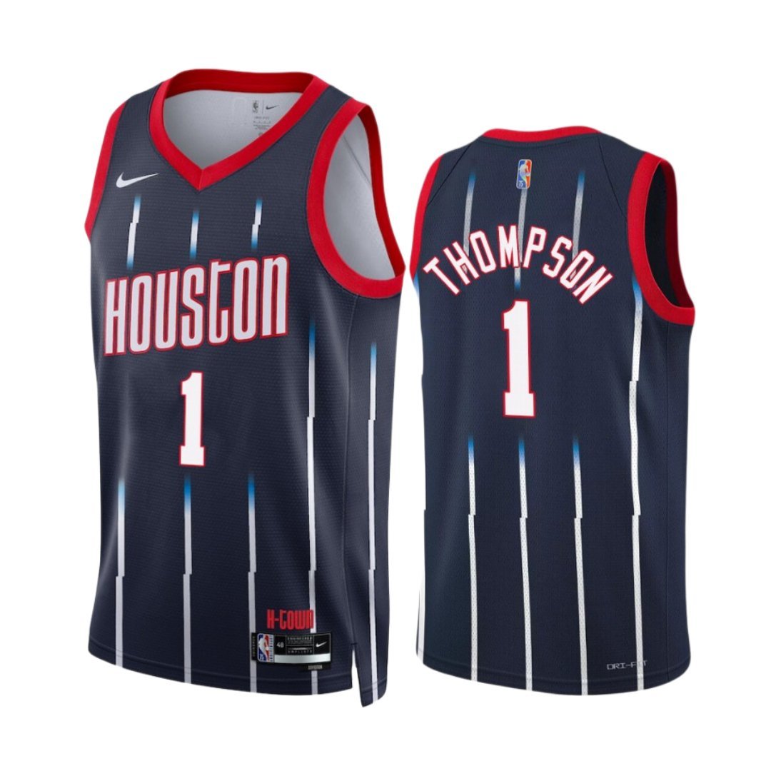 Men & Youth #1 Amen Thompson Houston Rockets 2022-23 City Edition Navy Blue Jersey