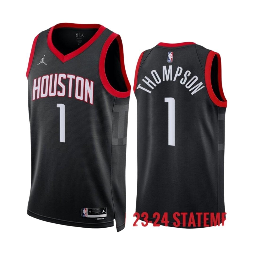Men & Youth #1 Amen Thompson Houston Rockets 2022-23 Statement Edition Black Jersey