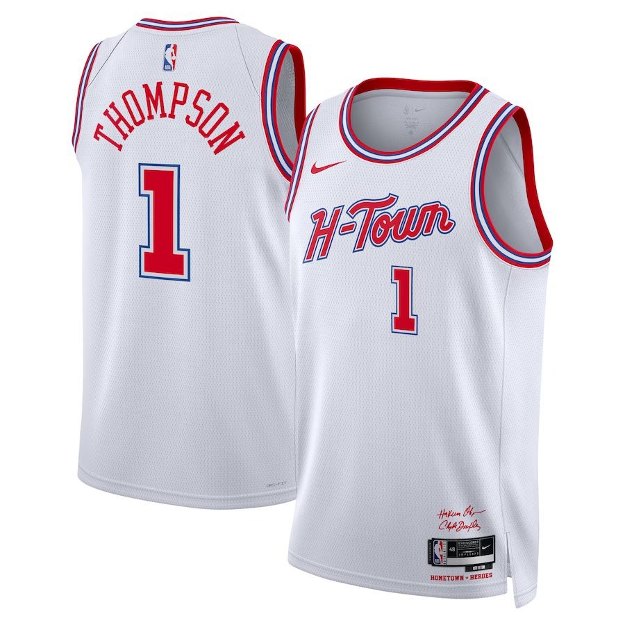 Men & Youth #1 Amen Thompson Houston Rockets 2023-24 City Edition White Jersey