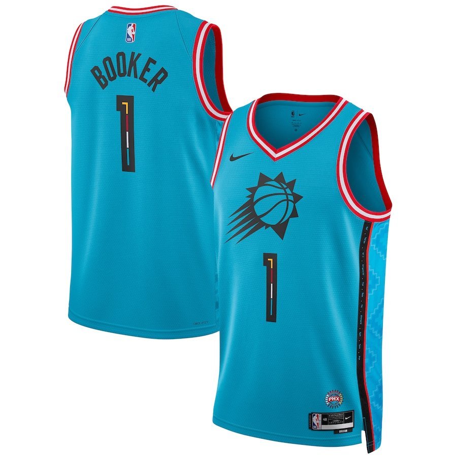 Men & Youth #1 Devin Booker Phoenix Suns 2022-23 City Edition Blue Jersey