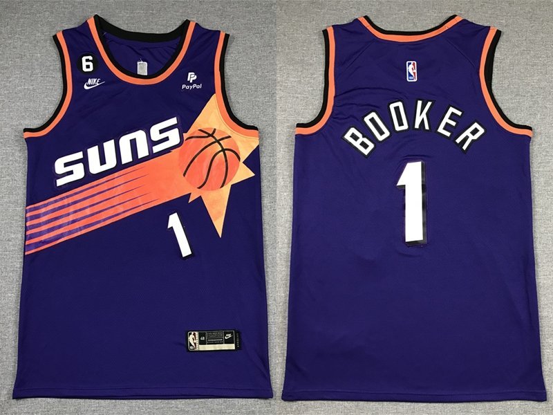 Men & Youth #1 Devin Booker Phoenix Suns 2022-23 Classic Edition Purple Jersey