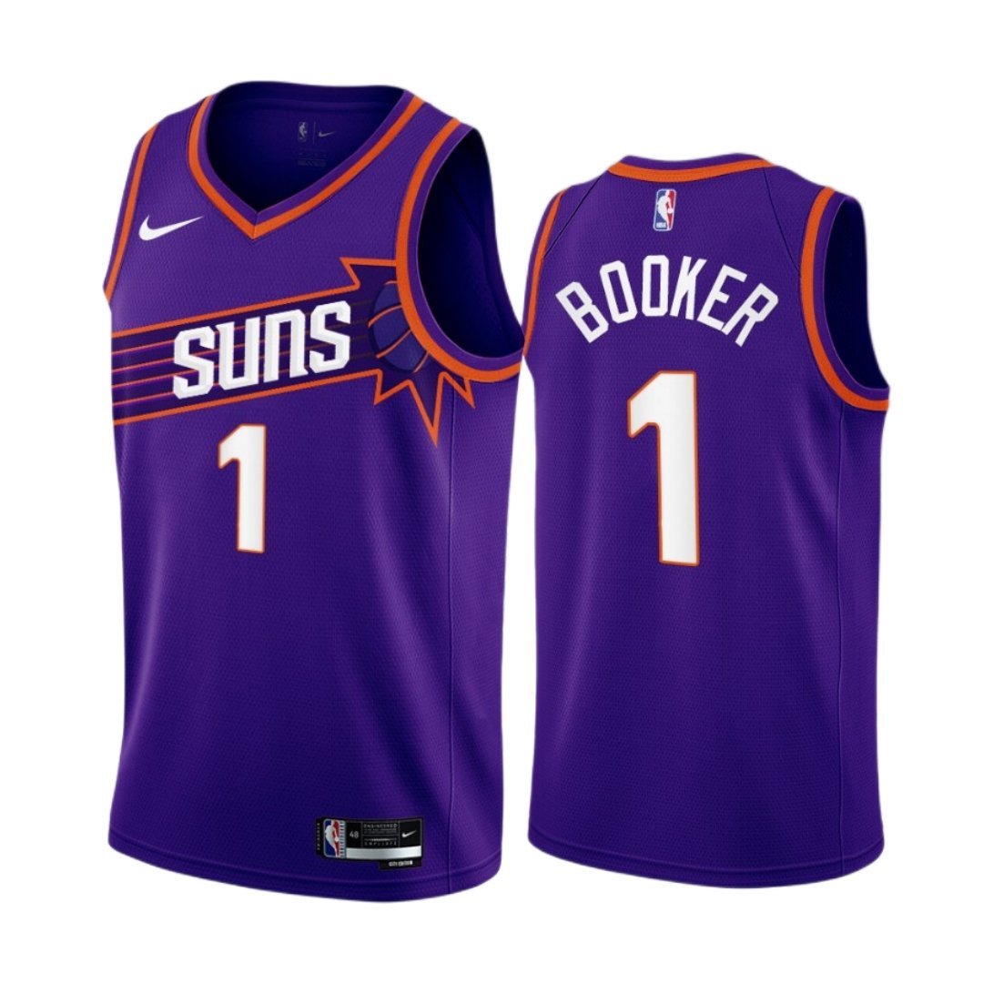 Men & Youth #1 Devin Booker Phoenix Suns 2023-24 Icon Edition Purple Jersey
