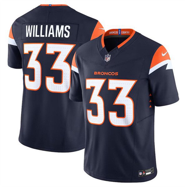 Men's & Youth Denver Broncos Javonte Williams Navy 2024 F.U.S.E. Vapor Football Jersey