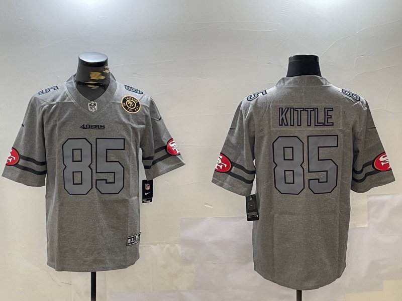 Men's 49ers #85 George Kittle Retro Limited Jersey Grey