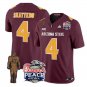 Men's Arizona State Sun Devils #4 Cam Skattebo 2024 F.U.S.E. Maroon Pat Tillman & Peach Jersey
